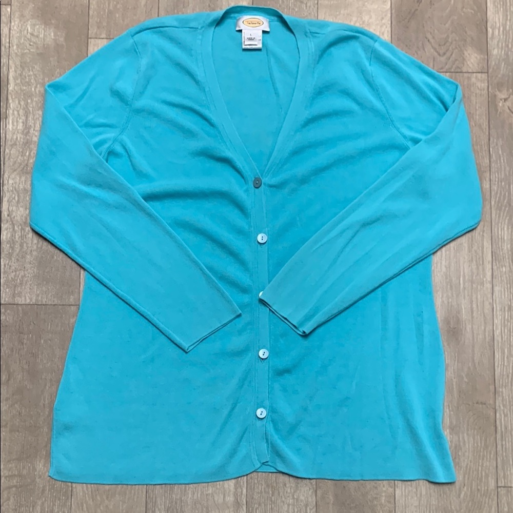 Womens‎ Vintage Talbots Cotton Minimalist Button Up Cardigan Sweater